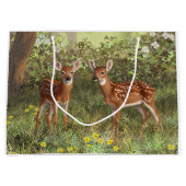 Grand Sac Cadeau Cute White Deer Twin Fawns (Devant)