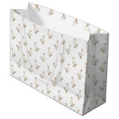 Grand Sac Cadeau Cute White Goose Pattern (Devant Angle)