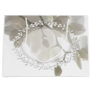 Grand Sac Cadeau Cute white orchids
