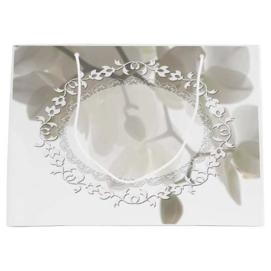 Grand Sac Cadeau Cute white orchids (Devant)