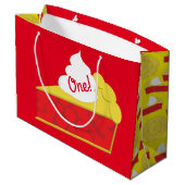 Grand Sac Cadeau Cutie Pie Cherry fête d'anniversaire (Dos Angle)