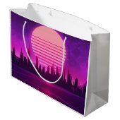 Grand Sac Cadeau cyberpunk électronique synthwave scifi rose (Dos Angle)