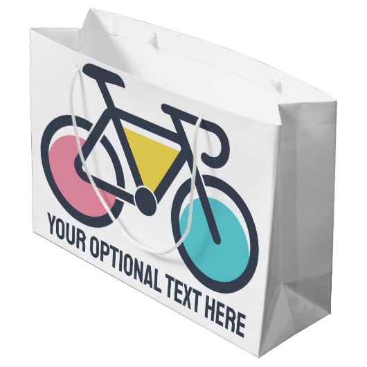 Grand Sac Cadeau Cyclisme de texte personnalisé (Dos Angle)