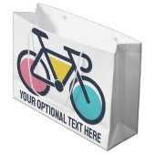 Grand Sac Cadeau Cyclisme de texte personnalisé (Devant Angle)