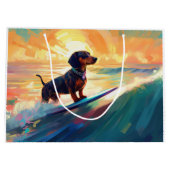 Grand Sac Cadeau Dachshund Beach Surf Peinture (Dos)