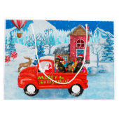Grand Sac Cadeau Dachshund Chien en livraison de Noël Camion Neige (Dos)