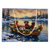 Grand Sac Cadeau Dachshund Christmas Boat Holiday (Dos)