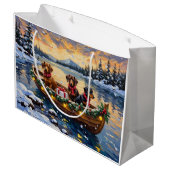 Grand Sac Cadeau Dachshund Christmas Boat Holiday (Dos Angle)