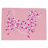 Grand Sac Cadeau Dachshund dans les coeurs roses (Dos)