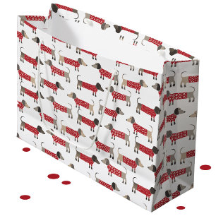 Grand Sac Cadeau Dachshund Saucisse Wiener Chien vacances