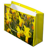Grand Sac Cadeau Daffodiles de printemps jaune Floral (Devant Angle)