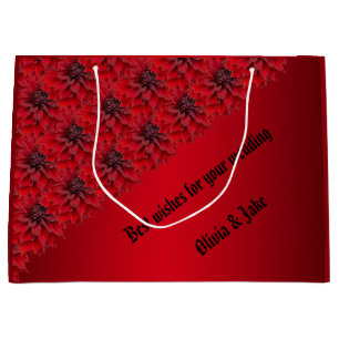 Grand Sac Cadeau Dahlias rouge sang dans le style gothique - person