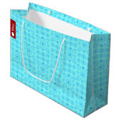 Grand Sac Cadeau Dainty Blue on Teal (Devant Angle)