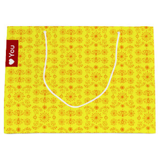 Grand Sac Cadeau Dainty Orange on Yellow