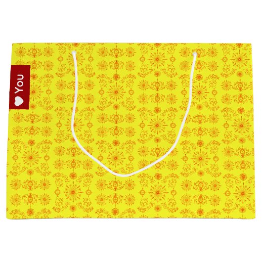 Grand Sac Cadeau Dainty Orange on Yellow (Devant)