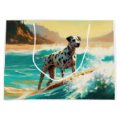 Grand Sac Cadeau Dalmation Plage Surf Peinture (Devant)