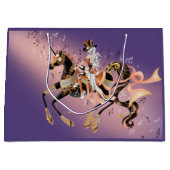 Grand Sac Cadeau Dame de Steampunk à cheval mécanique (Devant)