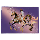 Grand Sac Cadeau Dame de Steampunk à cheval mécanique (Dos)