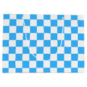 Grand Sac Cadeau Damier bleu clair classique (Dos)