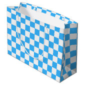 Grand Sac Cadeau Damier bleu clair classique (Dos Angle)