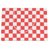 Grand Sac Cadeau Damier rouge corail classique (Devant)