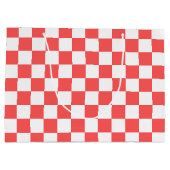 Grand Sac Cadeau Damier rouge corail classique (Dos)