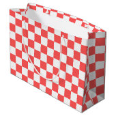 Grand Sac Cadeau Damier rouge corail classique (Dos Angle)