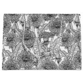 Grand Sac Cadeau Dandelions, noir et blanc (Devant)