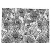 Grand Sac Cadeau Dandelions, noir et blanc (Dos)