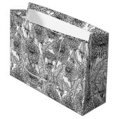 Grand Sac Cadeau Dandelions, noir et blanc (Devant Angle)