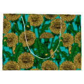 Grand Sac Cadeau Dandelions sur turquoise (Dos)