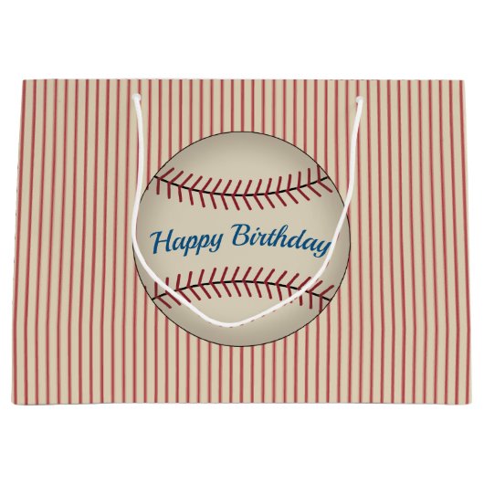 Grand sac cadeau d'anniversaire de baseball (Devant)