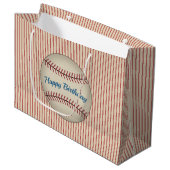 Grand sac cadeau d'anniversaire de baseball (Devant Angle)