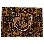 Grand Sac Cadeau Dans les bois / Cerf d'automne sur noir (Dos)
