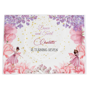 Grand Sac Cadeau Danse et ballerine tourbillon anniversaire