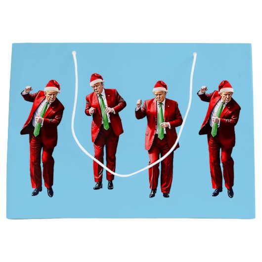 Grand Sac Cadeau Danser Donald Trump Noël MAGA (Devant)