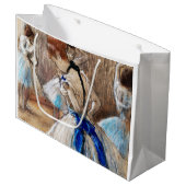Grand Sac Cadeau Danseur de ruban bleu, Edgar Degas (Devant Angle)