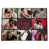 Grand Sac Cadeau Dark Gray | Heureuse Sainte-Valentin photo personn (Devant)