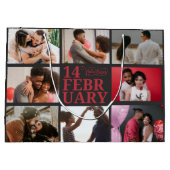 Grand Sac Cadeau Dark Gray | Heureuse Sainte-Valentin photo personn (Dos)