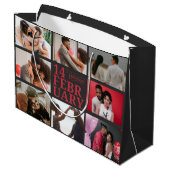 Grand Sac Cadeau Dark Gray | Heureuse Sainte-Valentin photo personn (Dos Angle)