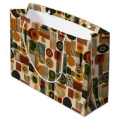 Grand Sac Cadeau Dark Mid Century Geometric Pattern (2) (Dos Angle)