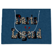 Grand Sac Cadeau Darts Legend Le Nom Sur Le Dénim Bleu Imprimer, (Devant)