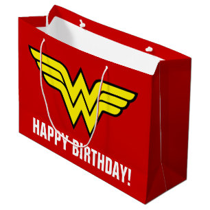 Grand Sac Cadeau DC Comics   Wonder Woman Logo   Happy Birthday