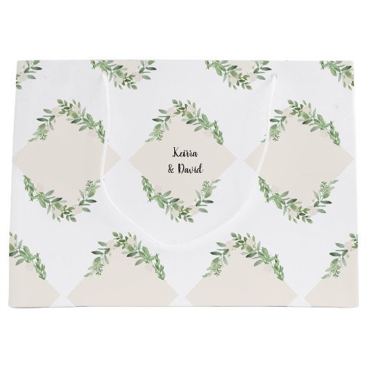 Grand sac cadeau de mariage personnalisé (Devant)