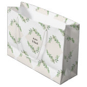 Grand sac cadeau de mariage personnalisé (Devant Angle)