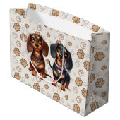 Grand Sac Cadeau De mignons amis dachshund (Dos Angle)