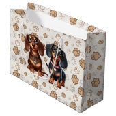 Grand Sac Cadeau De mignons amis dachshund (Devant Angle)