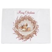 Grand sac cadeau de Noël de Cerf mou (Devant)