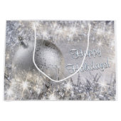 Grand sac cadeau de Noël en argent (Devant)