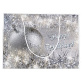 Grand sac cadeau de Noël en argent (Dos)